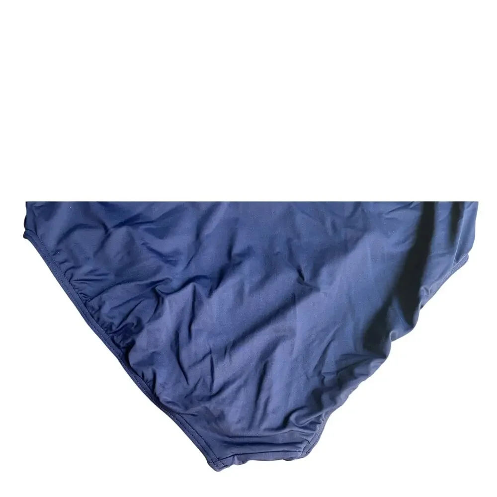 LANDS' END WOMENS SIZE LARGE 14-16 SWIM BIKINI BRIEF BOTTOM NAVY NEW!
